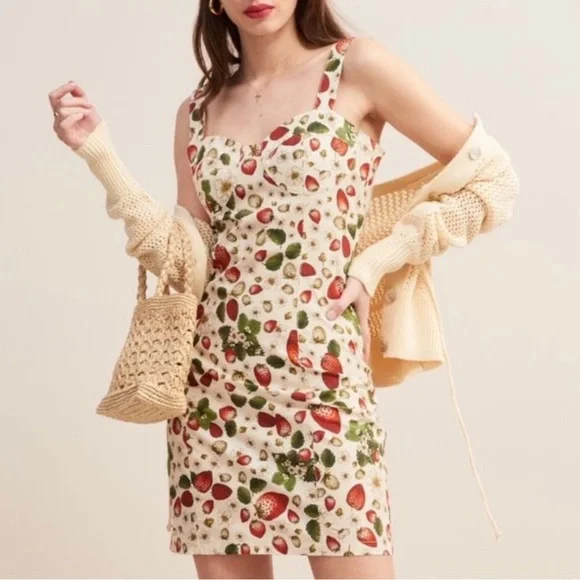 RARE NWT Rouje Angie Strawberry Print dress - Picture 1 of 10